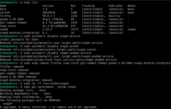 Remove Snap Ubuntu 22.04 LTS and 24.04 LTS