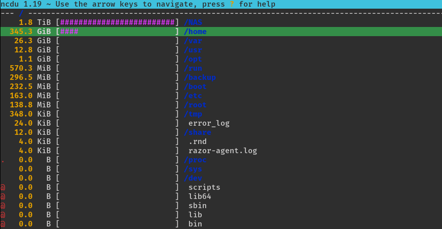 ncdu Linux